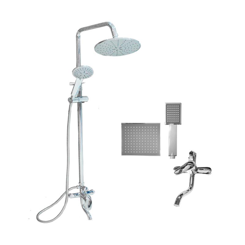 Jual Flusso SS 6601 Tiang Set Kran Shower Kotak - Silver 