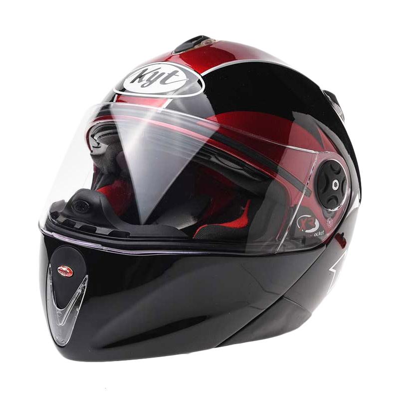 Jual Helm  KYT  X Rocket Retro Full Face Helm  Black Maroon 