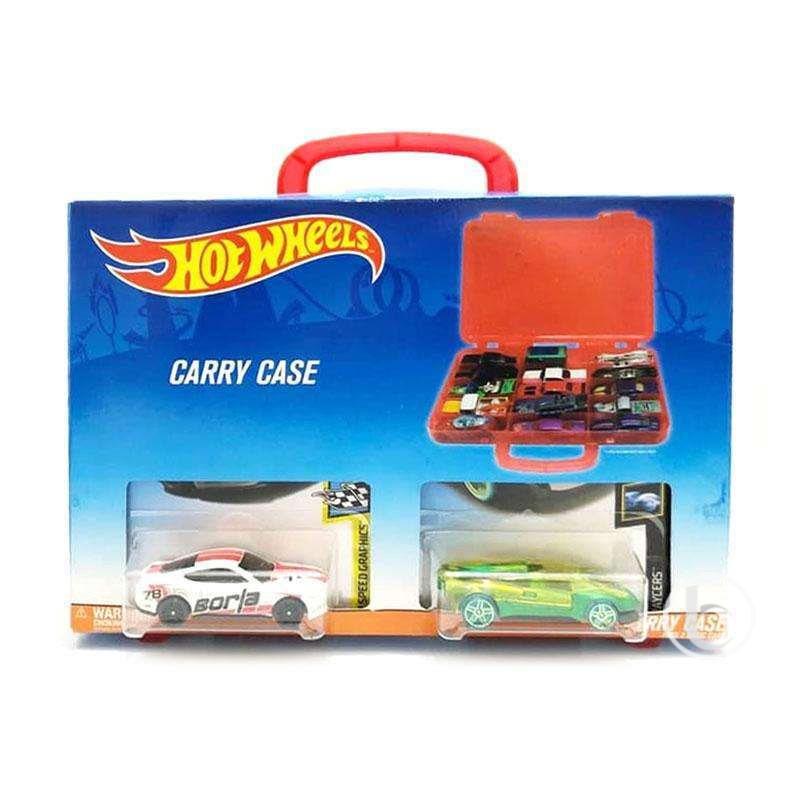 Promo Hot Wheels Gjn72 Hw Carry Case Diecast Dark Red [2 Random Cars