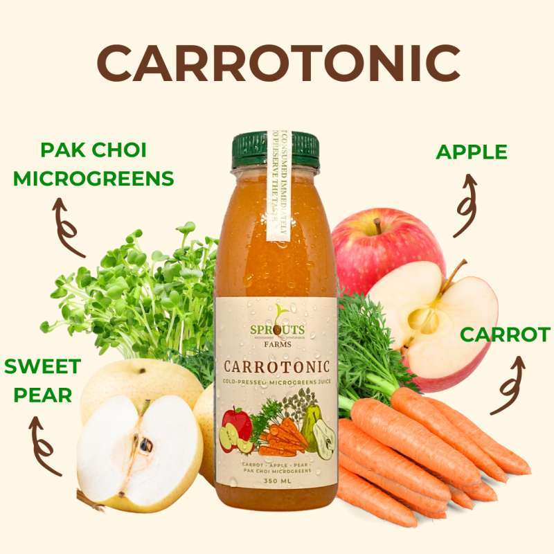 Jual Sprouts Farms Juice CARROTONIC 350ml (ColdPressed MICROGREENS Jus