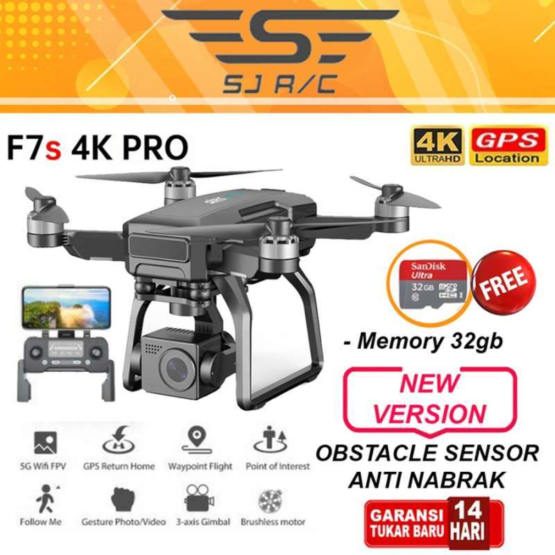 F7s Promo Drone Sjrc F7s 4k Pro Gps 3km 3 Axis Wifi 5g Eis + Obstacle ...
