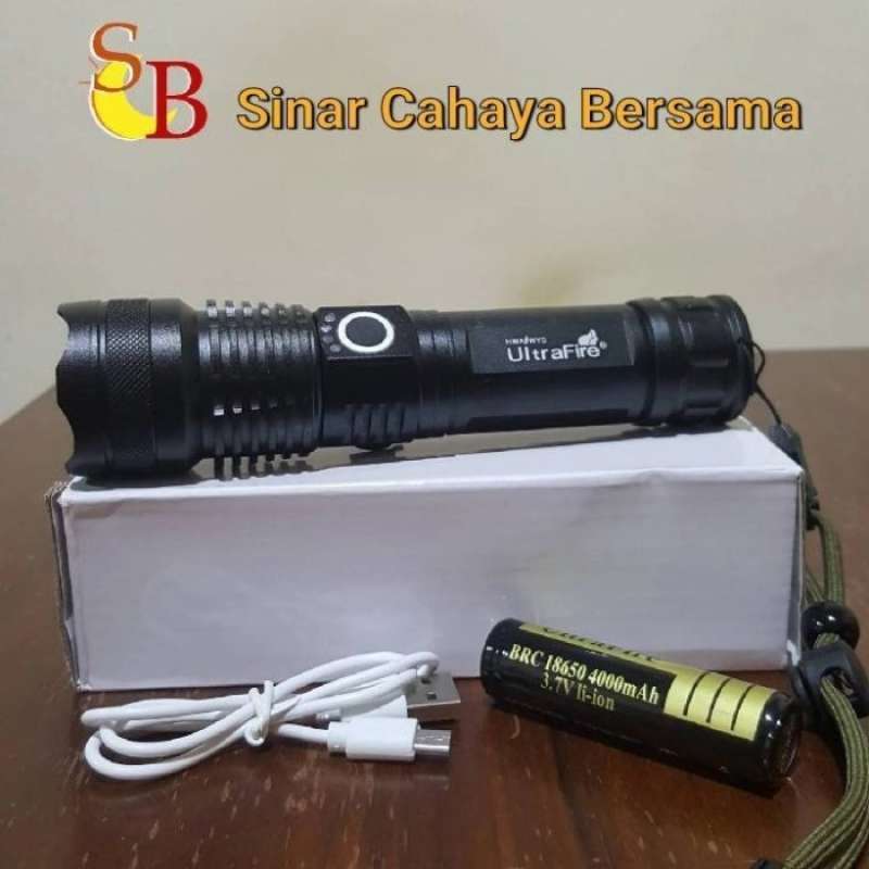 Promo Paket Senter Led Xhp 50 Ultrafire Cree Baterai 18650 Gold