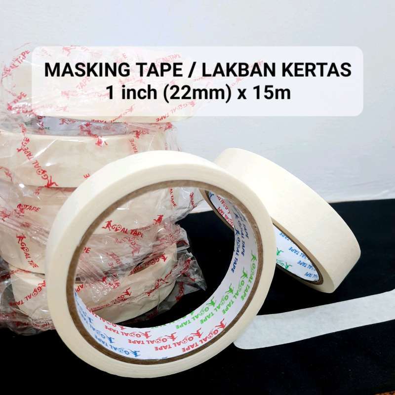 Jual MASKING TAPE sedang 1inch x 15m / LAKBAN KERTAS SEDANG di Seller