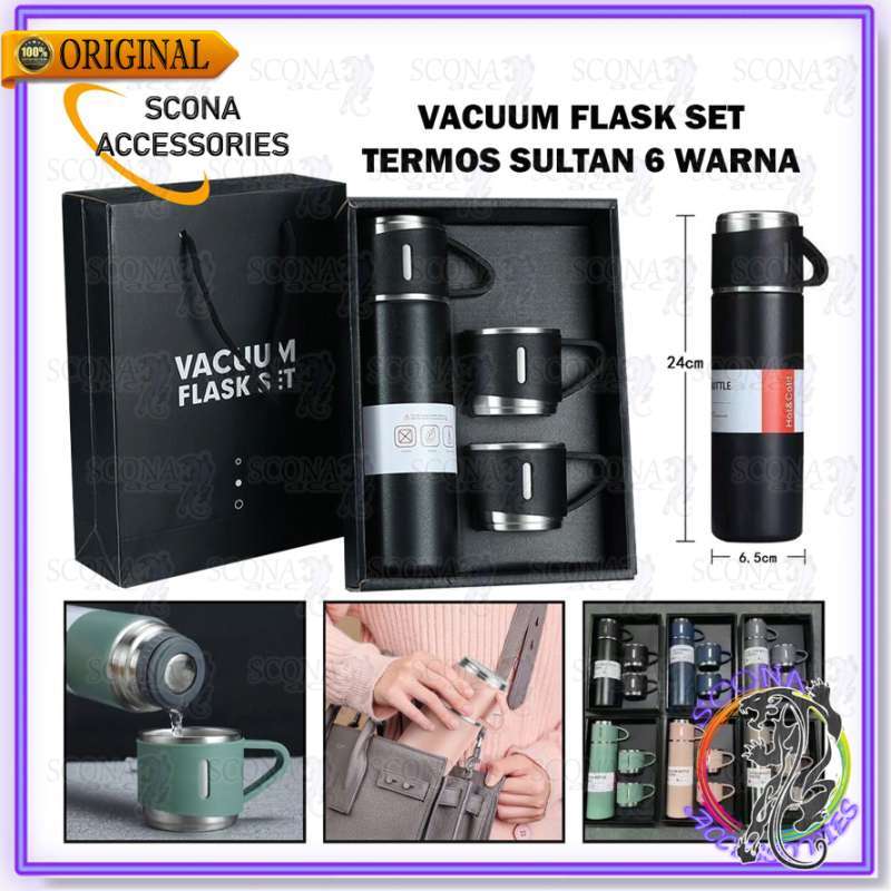 Promo Termos Sultan Vacuum Flask Set Botol Minum Cangkir Premium 500 ML