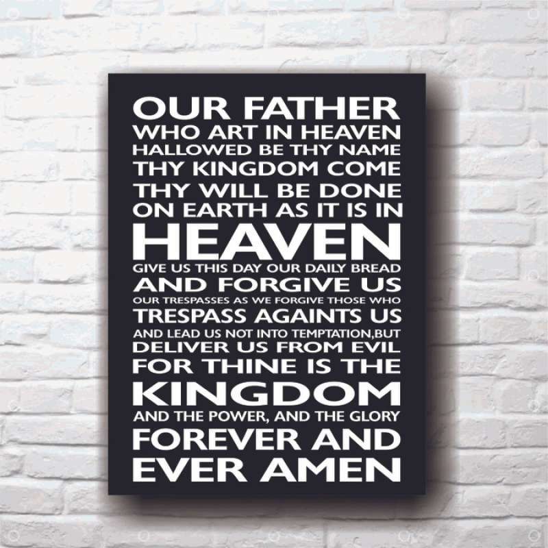 Jual DOA BAPA KAMI BAHASA INGGRIS PAJANGAN DINDING 40X30 CM FRAMEBLOK