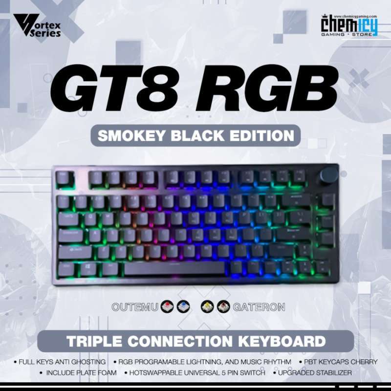 Jual Vortex Series GT8 / GT8 Smokey RGB Hotswap Mechanical Gaming