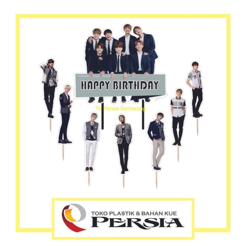 Jual Topper Cake Kue Tart Happy Birthday Karakter BTS Korea di Seller