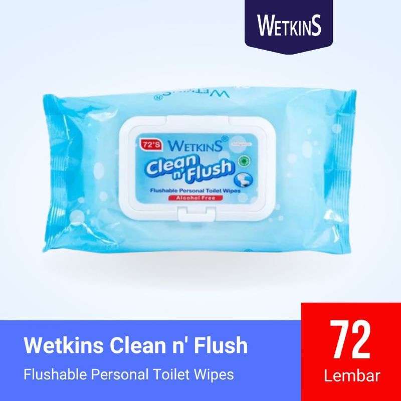 Promo Wetkins Clean & Flush Personal Toilet Wipes [72 Sheets] Diskon 11 di Seller Wetskin Wipes