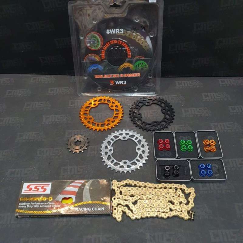 Jual Gear Gir Set WR3 415 Mur gir WR3 Rantai SSS HSBT Yamaha Rx King di