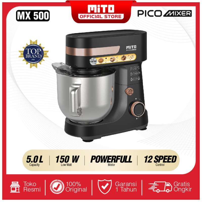 Jual MITO Stand Mixer MX500 Pengaduk Adonan Kue 5L Pico Mixer Black