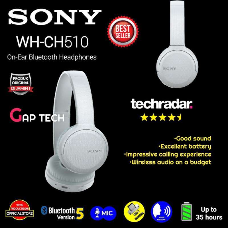 Jual Sony WH CH510 / WH CH 510 Wireless On-Ear Headphones Original ...