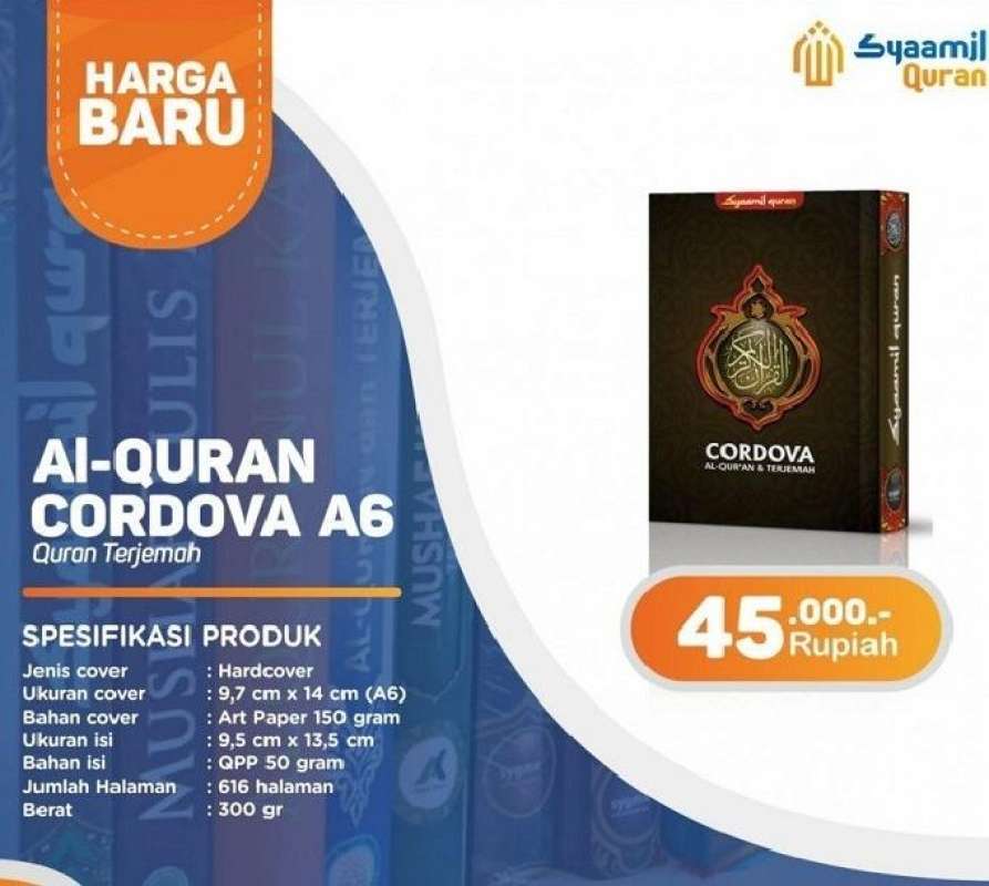 Jual Syaamil Quran Al Quran Cordova A6 HC di Seller Jbbookstore