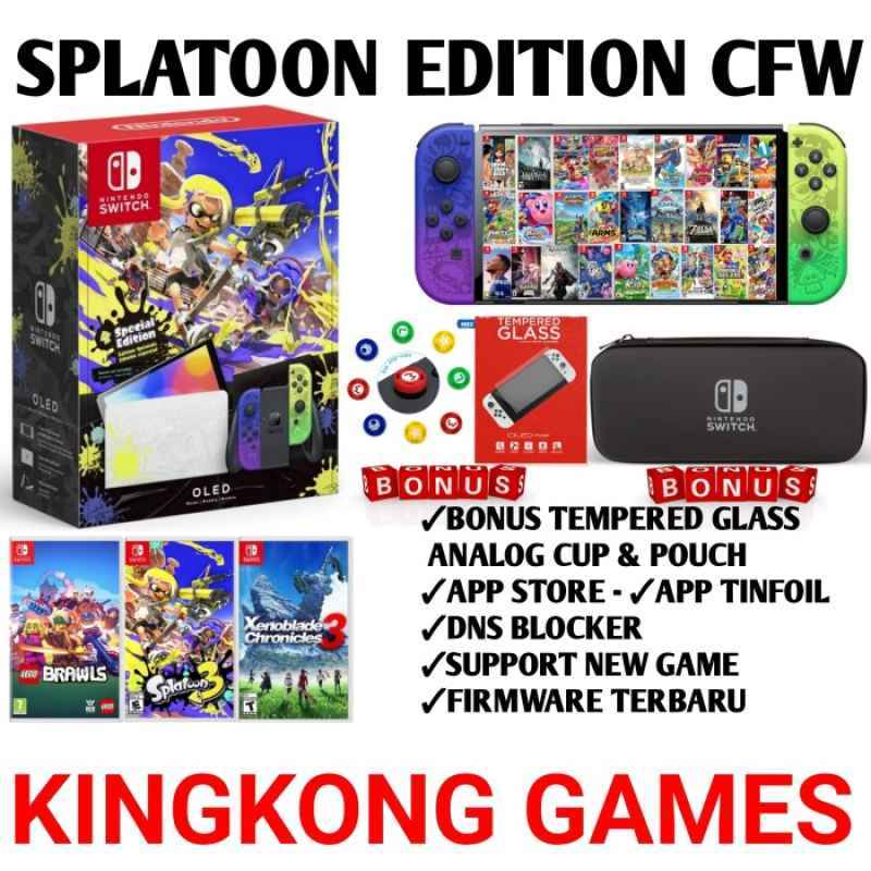 Promo NINTENDO SWITCH OLED SPLATOON 3 EDITION CFW FULL GAME Diskon 33% ...