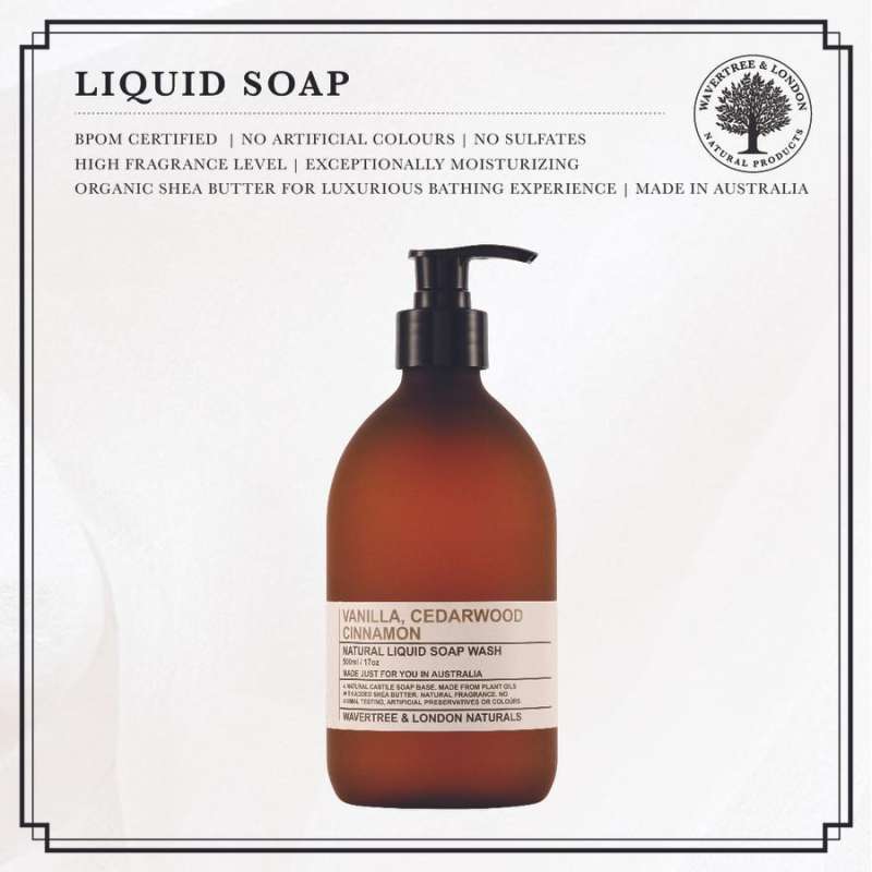 Jual Wavertree And London Vanilla Cinnamon & Cedarwood Liquid Soap 500
