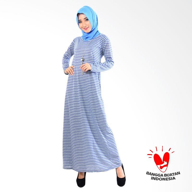 jual jfashion stripe maxi simpel elegan gamis biru tua jual jfashion stripe maxi simpel elegan gamis biru tua