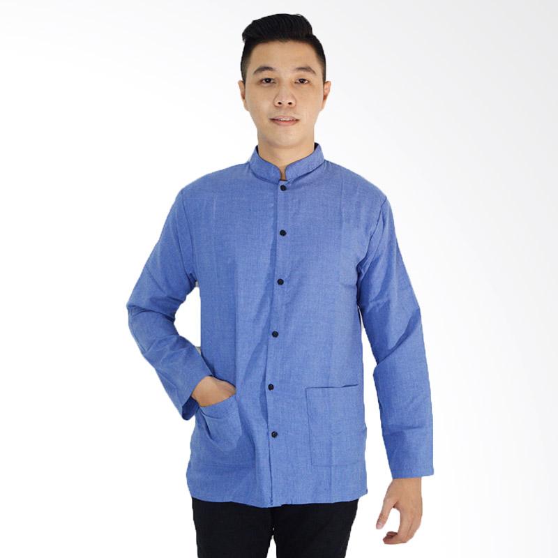 Jual Jfashion Yusuf Baju Koko Pria Tangan Panjang Biru 