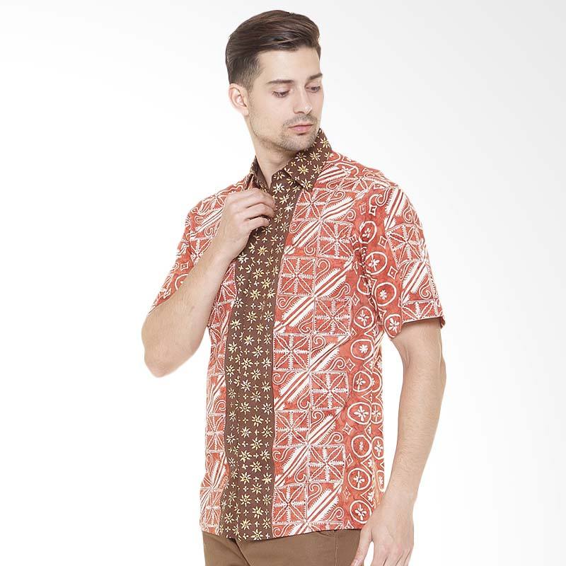 Jual Batik Agrapana Cap Smoke Harsa Atasan Pria - Oranye Online