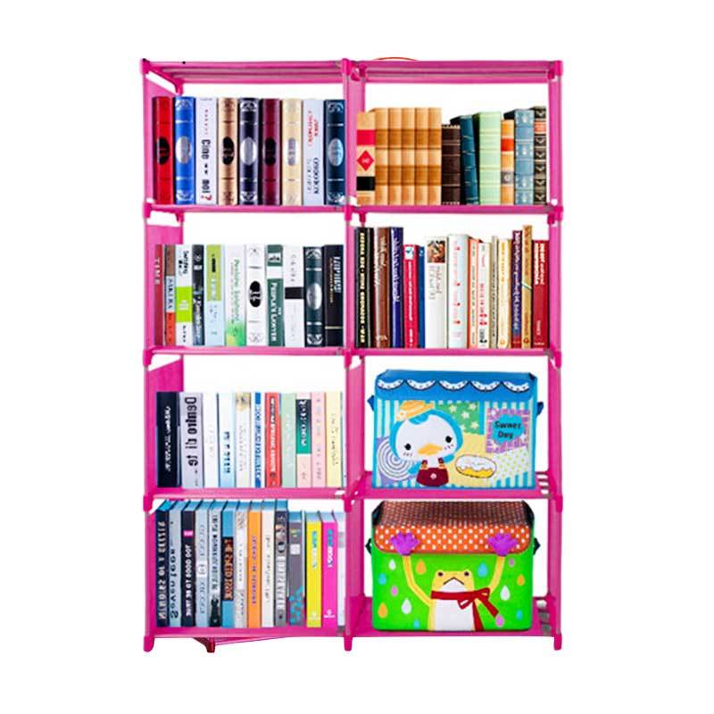 Jual Godric Portable Rak Buku Pink Polkadot 2 Sisi 85 x Jual Godric Portable Rak Buku Pink Polkadot 2 Sisi 85 x