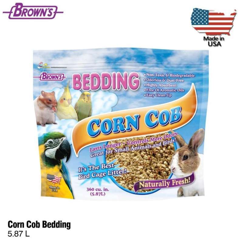 Jual Brown's Corn Cob Bedding Usa Bird Parrot Macaw Kelinci Bunny