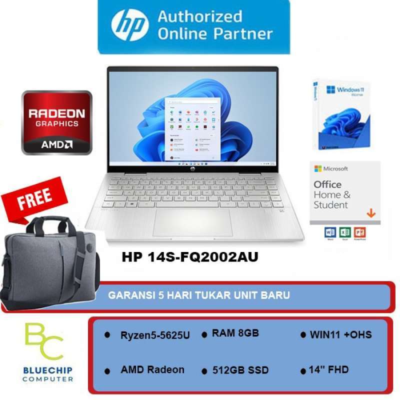 Promo Laptop HP 14S-FQ2002AU - Ryzen5-5625U 8GB 512GB SSD 14 FHD WIN11 ...