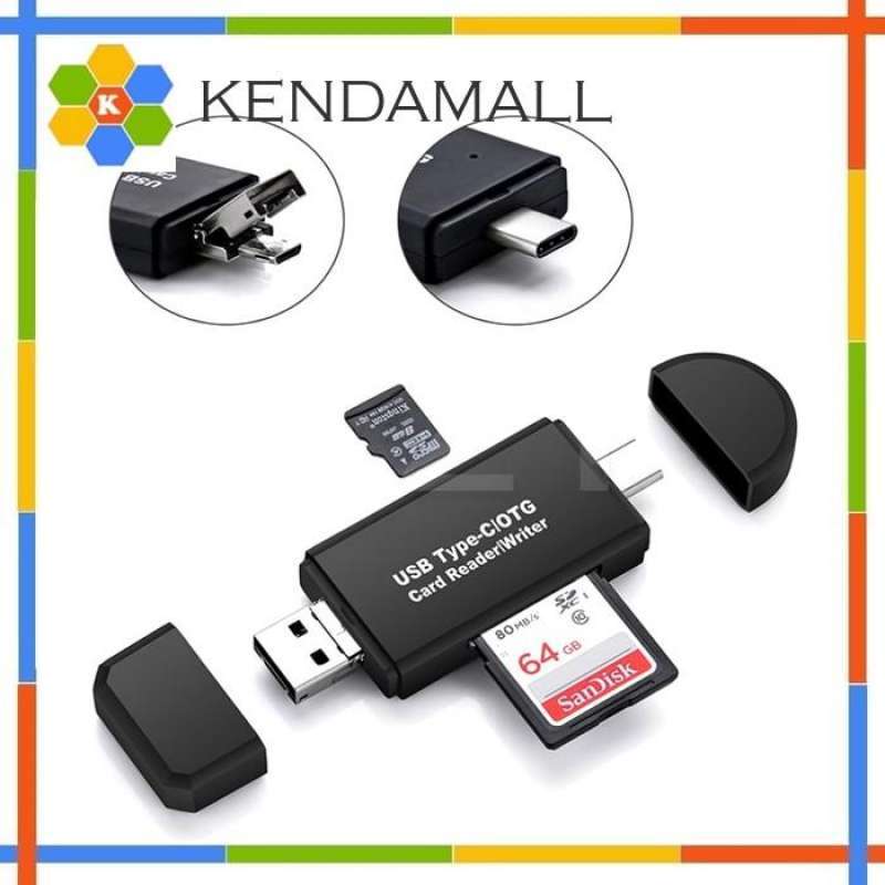 Jual High Quality Memory Card Reader OTG 3 in 1 USB Type C Mudah digunakan di Seller Kendamall