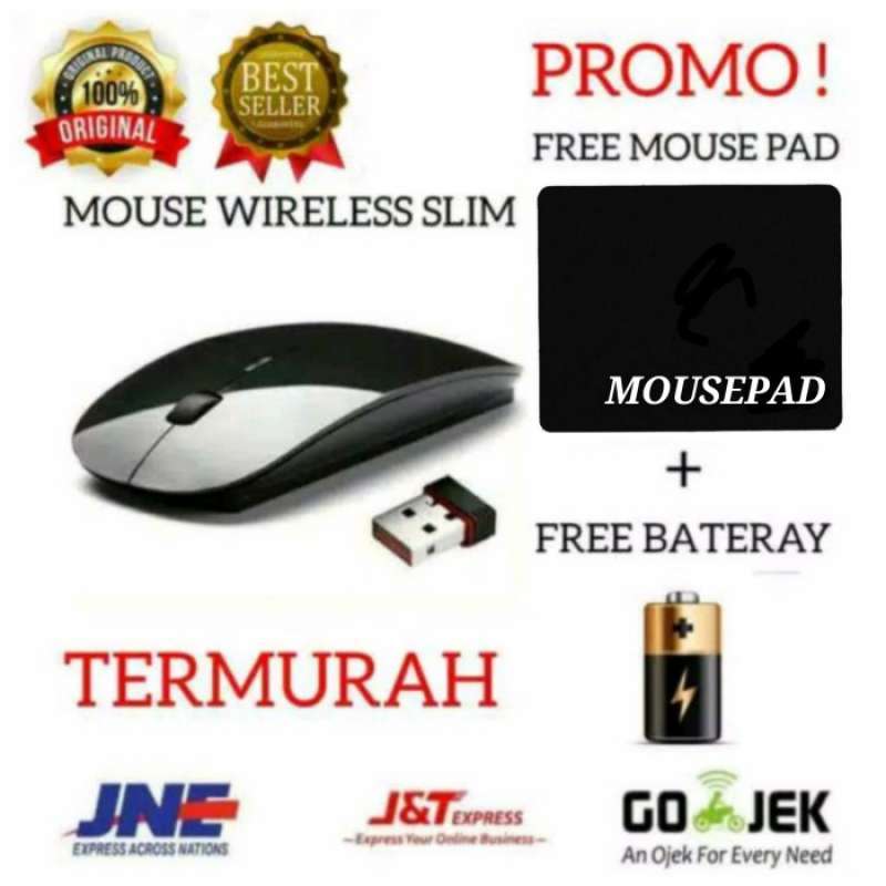 Jual mouse bluetooth wireless slim 2 4ghz windows mac mouse pad