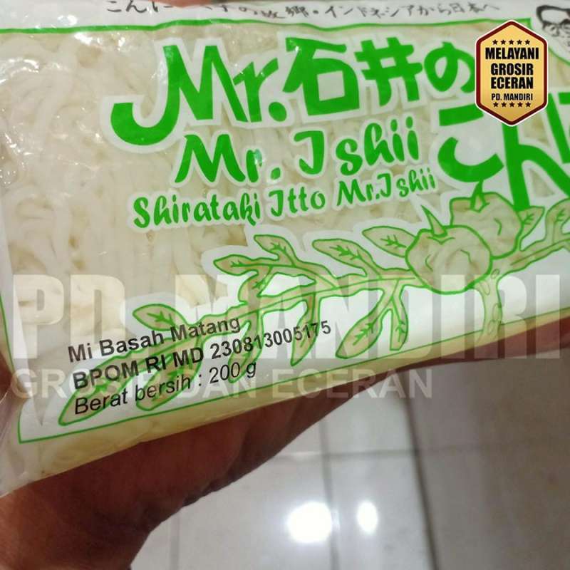 Jual MIE SHIRATAKI BASAHSHIRATAKI MR ISHI 200 GR / LOW CARBO / KETOGENIC di Seller PD MANDIRI