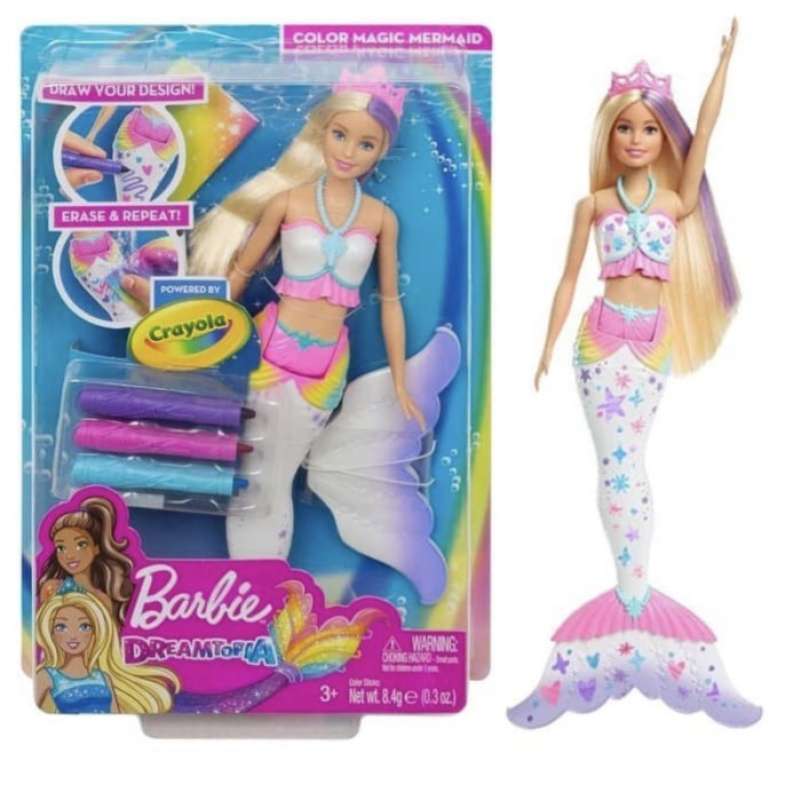 Jual BARBIE DREAMTOPIA CRAYOLA COLOR MAGIC MERMAID ORIGINAL MATTEL DOLL ...