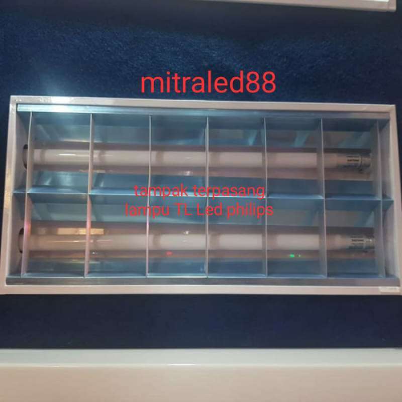 Jual Housing Tl Rm 2x18/rumah Lampu T8 1set Lampu Tl Led Philips 8w
