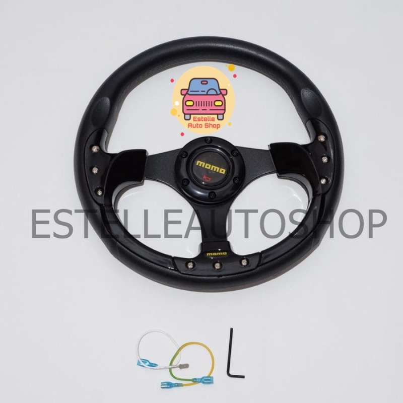 Promo Stir - Setir - Steer Racing Mobil Momo 13 Inch Rata Hitam Diskon ...