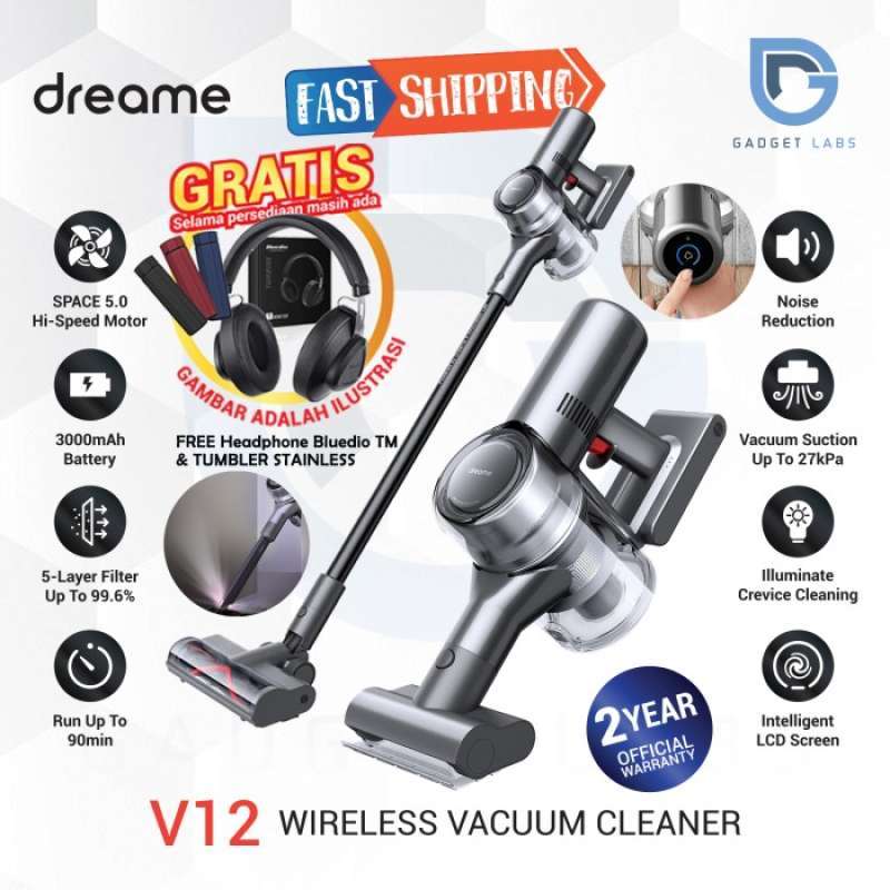 Jual Vacuum Dreame V12 Handheld Cordless Vacuum Cleaner 27kPa ...