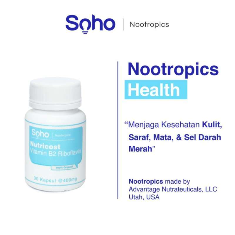 Promo NUTRICOST VITAMIN B2 RIBOFLAVIN 30 KAPSUL NO GMO ORIGINAL