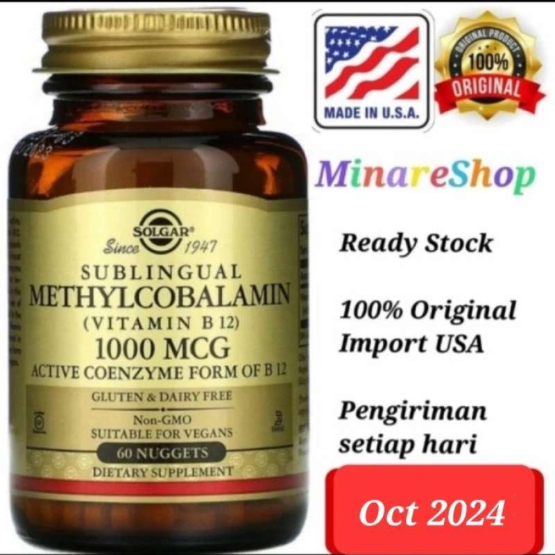 Promo SOLGAR USA BILINGUAL METHYLCOBALAMIN VITAMIN B12 1000 MCG, 60 ...