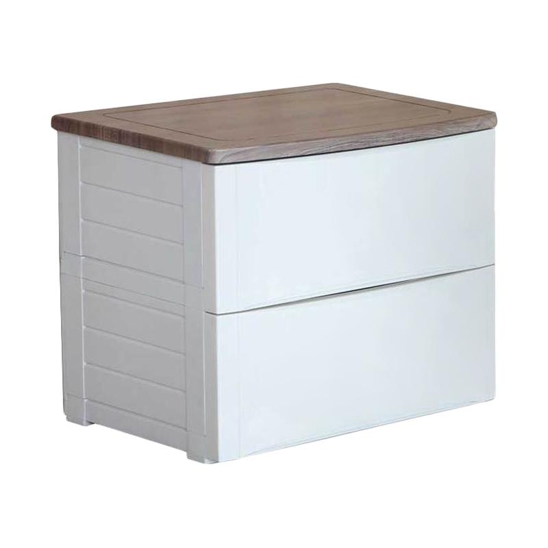 Jual Olymplast  ODC02 Modern Drawer  Cabinet White 2 Laci 