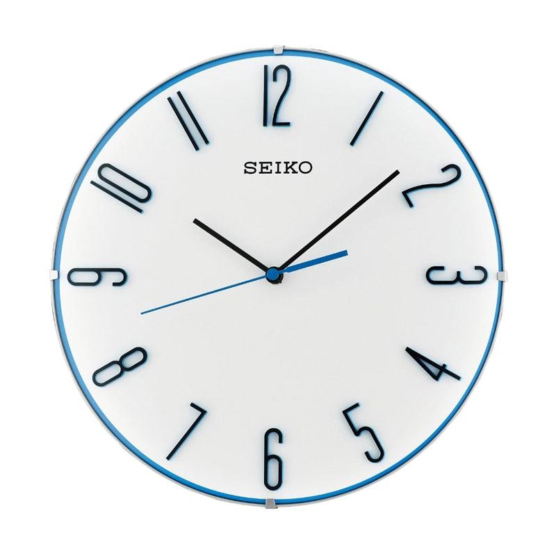 Jual Seiko Qxa672w Quiet Sweep Wall Clock Jam Dinding Blue [30 Cm] Di