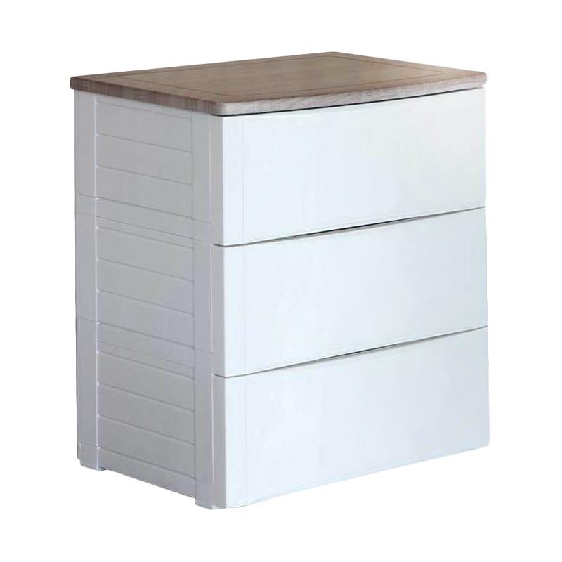 Jual Olymplast  ODC03 Modern Drawer Cabinet White 3 Laci 