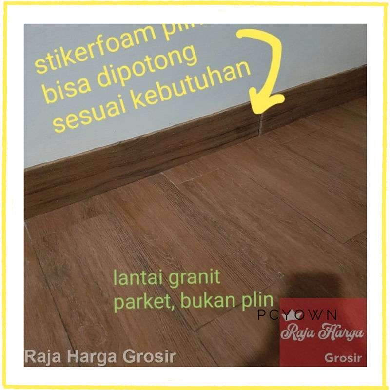 Jual Accesoris Kamar Mandi WALLFOAM PLINT LANTAI 3D 4MM KAYU STICKER