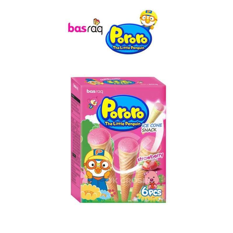 Jual Basraq Pororo Ice Cream Cone Snack [1 pack isi 6 pcs] di Seller ...