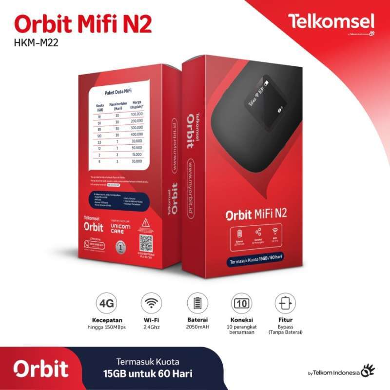 Jual Orbit Mifi N2 Hkm M22 Modem Router Wifi 4g Free Telkomsel Di ...