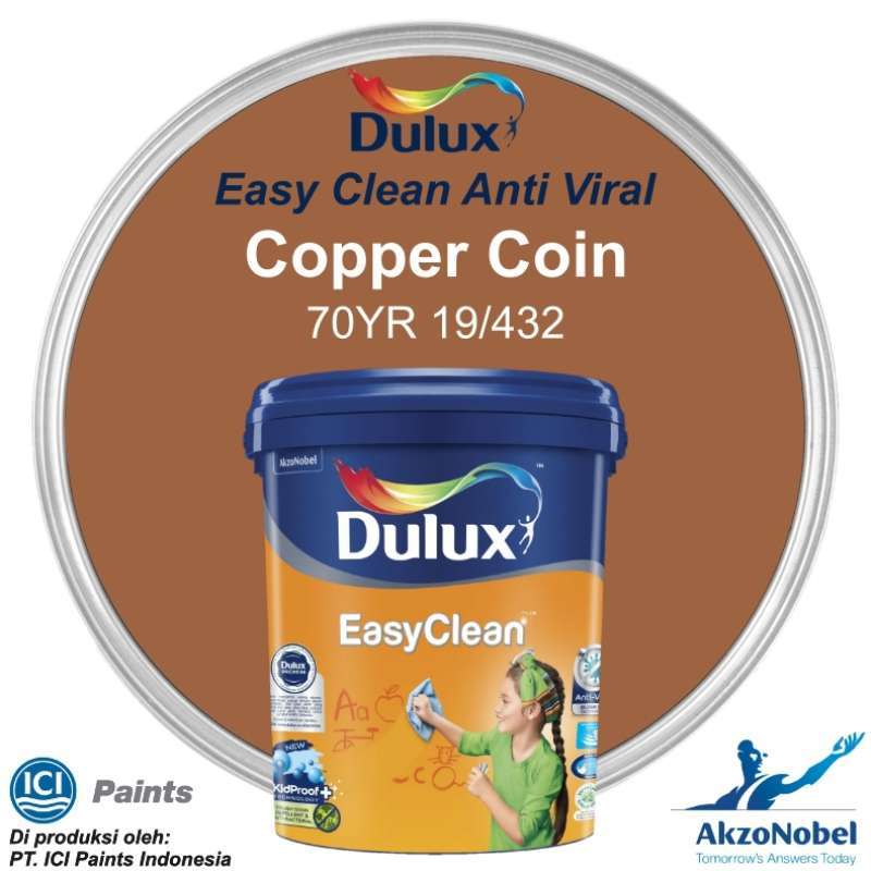 Jual CAT DULUX EASY CLEAN 20 LT COPPER COIN 70YR 19/432 di Seller