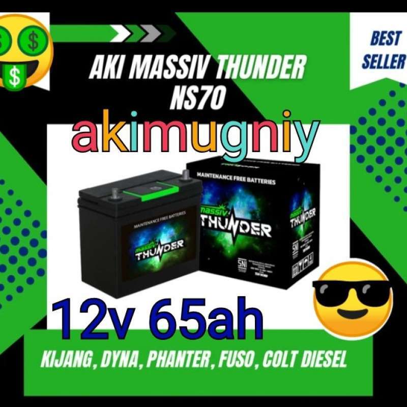 Jual Best Sale Aki Massiv Thunder Ns70 65D26R 12V 65Ah Aki Kering Ns Gs