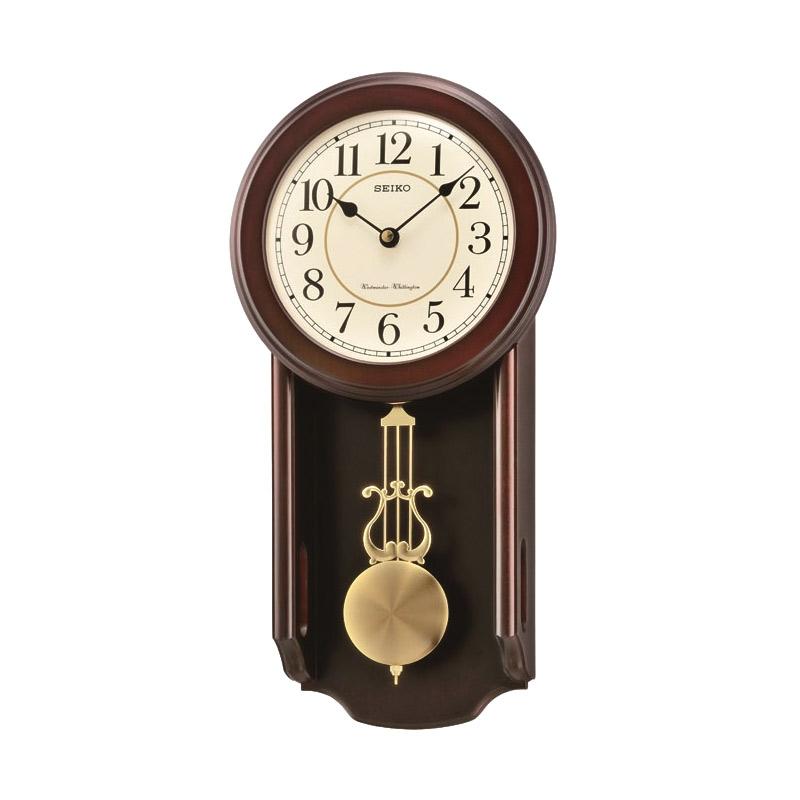 Jual SEIKO QXH063B Analog Wall Clock with Pendulum Jam Dinding Online