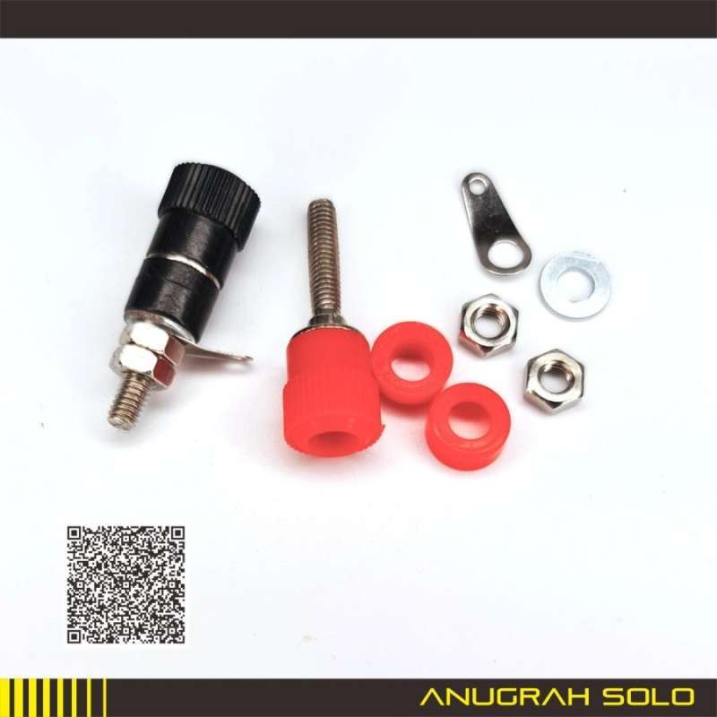 Jual BANANA BINDING POST SET SOKET BANANA CONNECTOR 4MM MERAH HITAM di