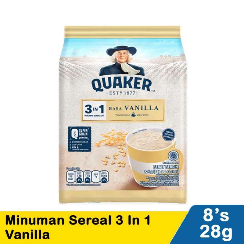 Minuman Quacker Jual Quaker Minuman Sereal 3 In 1 Vanilla 8 x 28 Gram di Seller ...