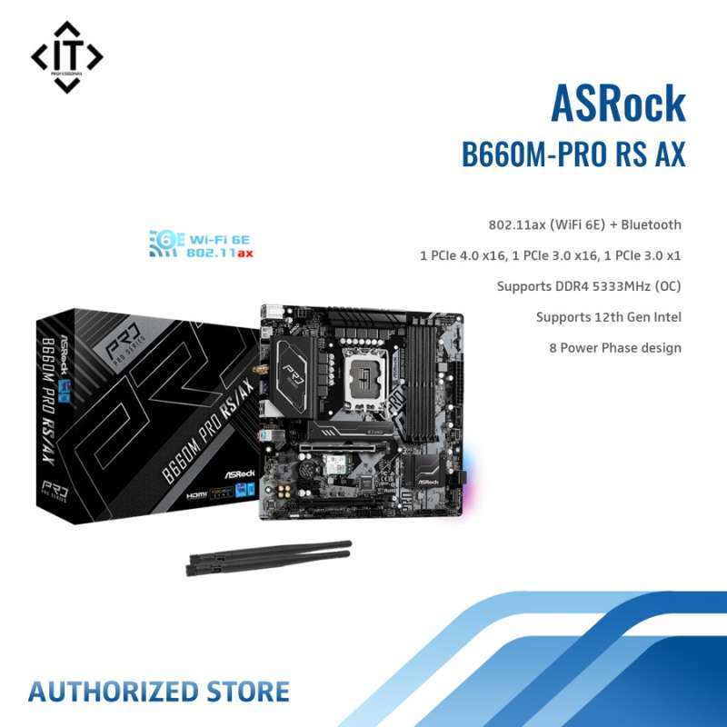 Jual ASROCK MOTHERBOARD B660M PRO RS/AX MICRO ATX LGA1700 di Seller IT