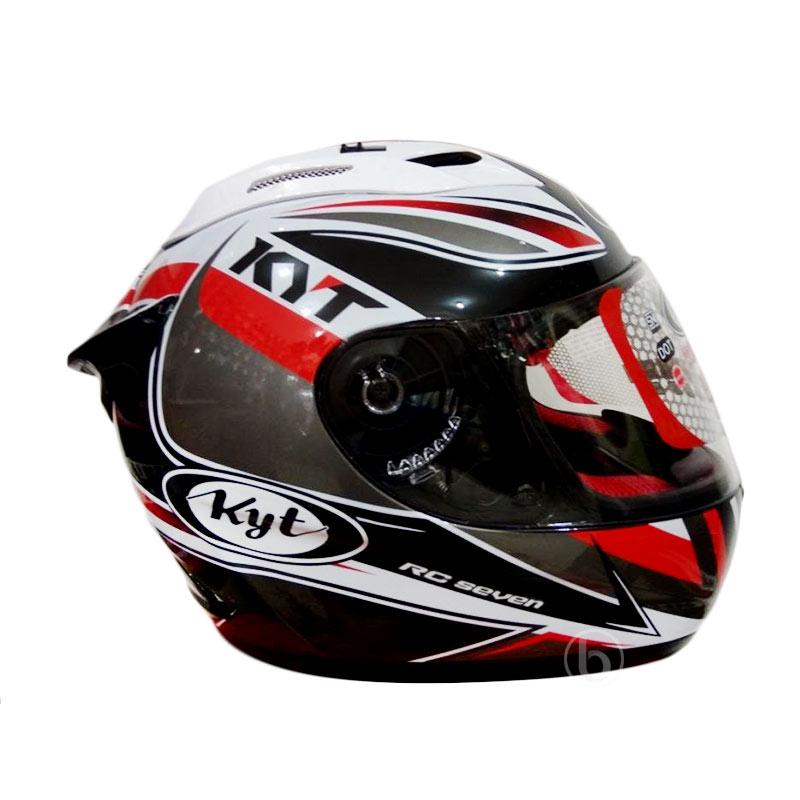 Jual KYT RC SEVEN 5 Helm Full Face Black Red Dark Silver Gunmetal di