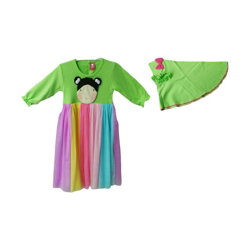 Jual Petite Bear Baju Gamis Rainbow Anak Perempuan Hijau Jual Petite Bear Baju Gamis Rainbow Anak Perempuan Hijau