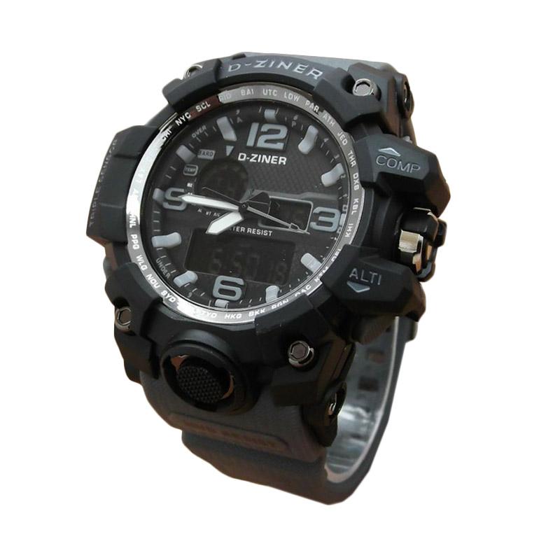 Harga D-ziner Dz0533 Dual Time Jam Tangan Pria Rubber 