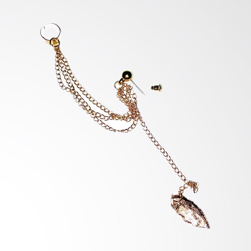 Jual Anneui EE0171 Anting Tusuk Jepit Rantai - Gold Online