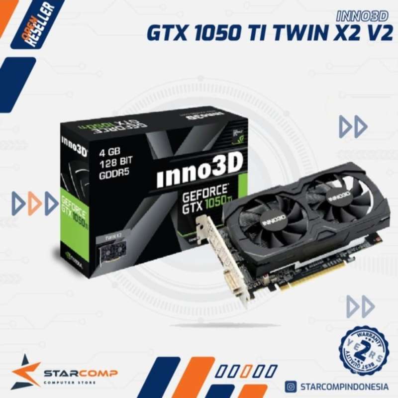 Jual VGA INNO3D GeForce GTX 1050 TI TWIN X2 V2 4G GDDR5 GTX1050TI di